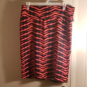 Red and black lularoe Cassie skirt